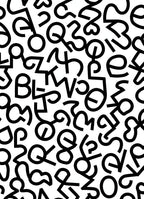Black White Abstract Typographic Collage Rug