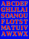 Bold Red Alphabet Grid Rug
