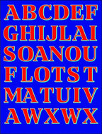Bold Red Alphabet Grid Rug