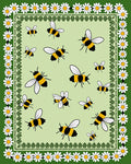 Yellow Black Bee Daisy Border Rug