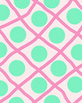 Pink Mint Polka Dot Grid Rug