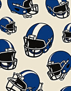 All Over Blue Football Helmets Rug