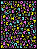 Playful Alphabet Hearts Stars Scatter Rug