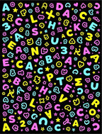 Playful Alphabet Hearts Stars Scatter Rug