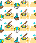 Yellow Blue Beach Day Picnic Rug