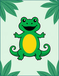 Cute Green Frog Yellow Belly Jungle Rug