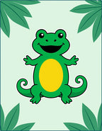 Cute Green Frog Yellow Belly Jungle Rug