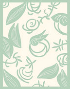 Sage Green Botanical Swirl Art Rug