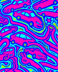 Funky Pink Car Abstract Waves Rug
