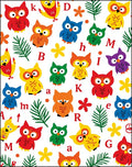 Whimsical Colorful Owl Alphabet Rug