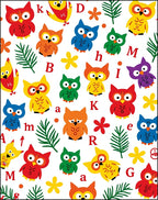 Whimsical Colorful Owl Alphabet Rug