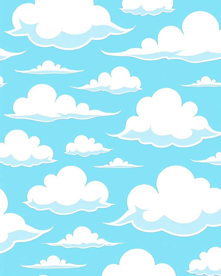 Whimsical White Clouds Gentle Sky Rug