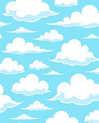 Whimsical White Clouds Gentle Sky Rug