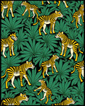 Yellow Zebra Tropical Leaf Jungle Rug