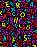 Brightly Colored Alphabet Swirls Rug