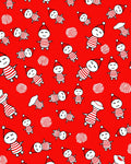 Red White Striped Figures Christmas Hat Rug