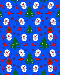 Blue Snowman Christmas Tree Star Fox Rug