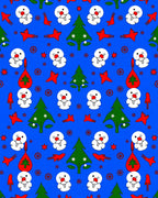 Blue Snowman Christmas Tree Star Fox Rug