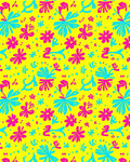 Bright Yellow Pink Blue Floral Bloom Rug