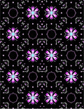 Purple Cyan Floral Geometric Arrangement Rug