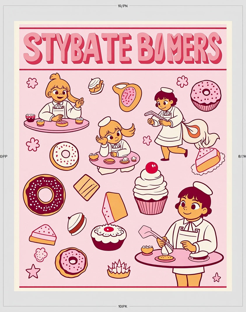 Whimsical Pink Bakery Kids Donut Rug