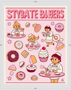 Whimsical Pink Bakery Kids Donut Rug
