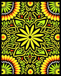Vibrant Yellow Green Floral Mandala Rug