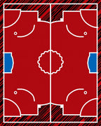 Bright Red Cobalt Courtside Appeal Rug