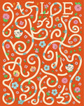 Orange Floral And Whimsical Faces Rug