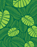 Verdant Tropical Leaf Medley Rug