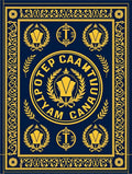 Navy Gold Laurel Emblem Round Rug