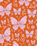 Whimsical Pink Butterfly Garden Rug