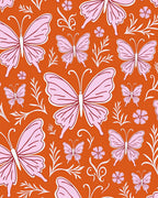 Whimsical Pink Butterfly Garden Rug