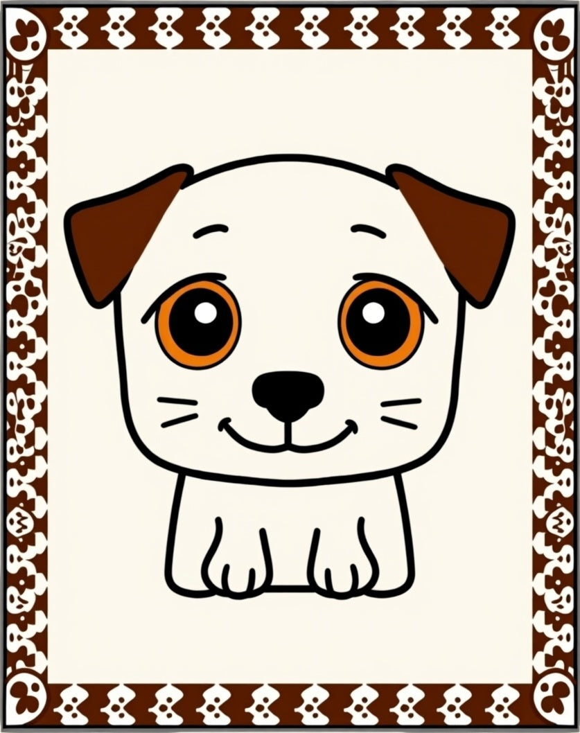 Cute Cream Puppy With Brown Ears Rug