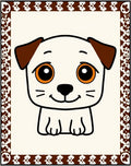 Cute Cream Puppy With Brown Ears Rug