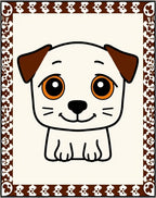 Cute Cream Puppy With Brown Ears Rug