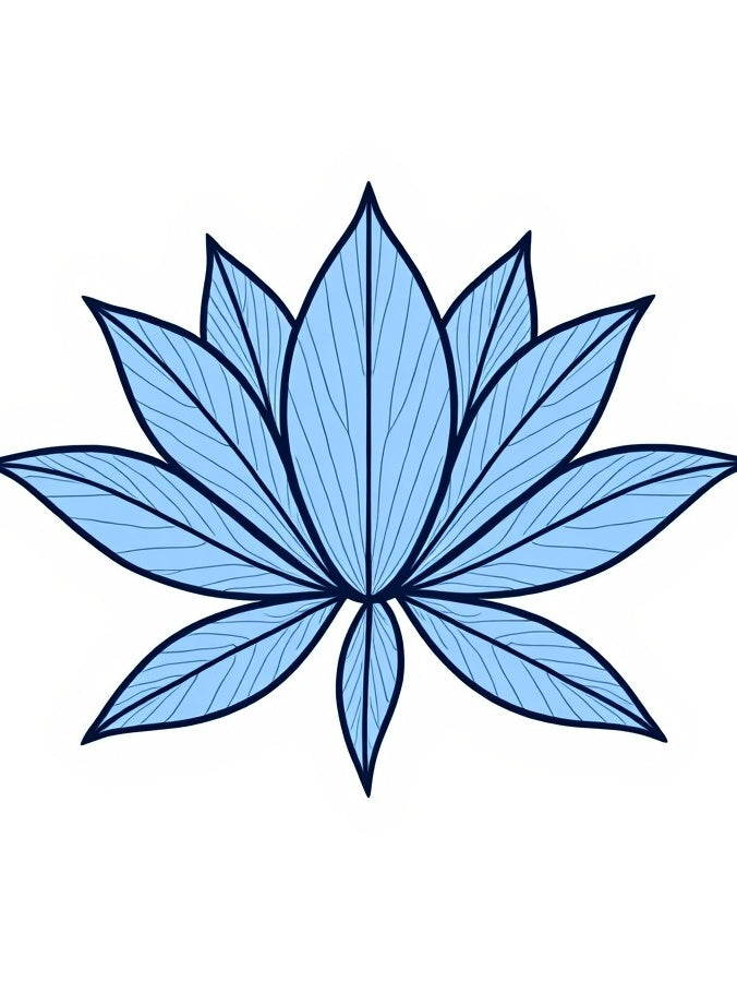 Light Blue Lotus Flower Radiance Rug
