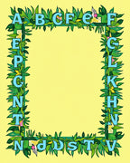 Tropical Alphabet Border Rug