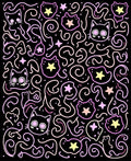Cute Cat Swirls Starry Night Rug
