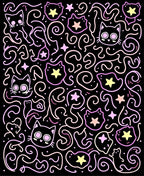 Cute Cat Swirls Starry Night Rug