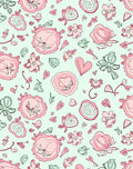Whimsical Pink Floral Heart Garden Rug