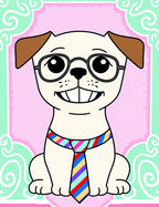 Whimsical Pug In Striped Tie Rug