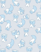 Playful Blue Whimsical Creature Toss Rug