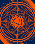 Electric Orange Sunburst Globe Rug