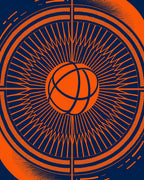 Electric Orange Sunburst Globe Rug