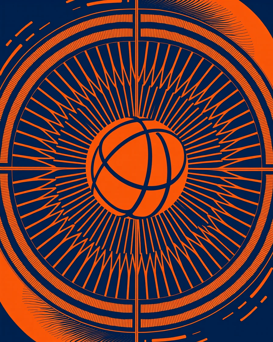 Electric Orange Sunburst Globe Rug