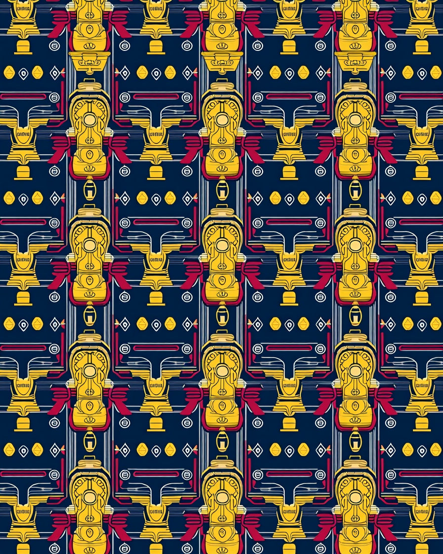 Bold Yellow Fire Hydrant Navy Rug