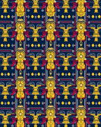 Bold Yellow Fire Hydrant Navy Rug