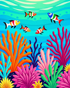 Colorful Tropical Coral Reef Aquatic Life Rug