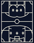 Navy Cream Geometric Art Deco Rug